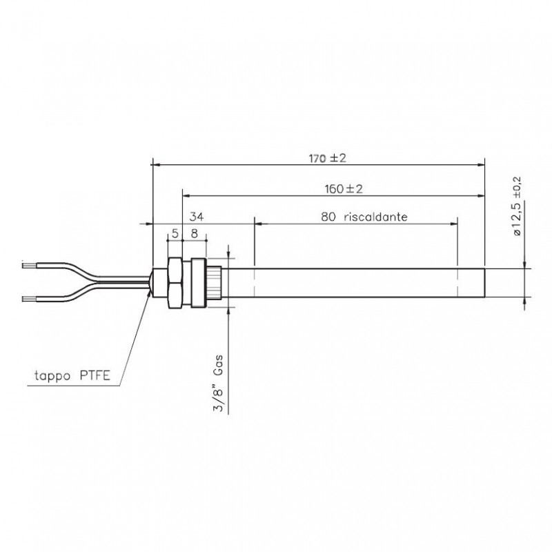 Candeletta resistenza stufa pellet 300w 220v Φ16/25mm resistenza accensione stufe  pellet 120/130mm : : Fai da te